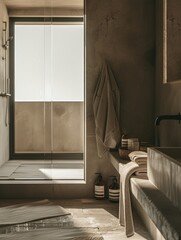 A bathroom setup with a bathtub, sink, and window