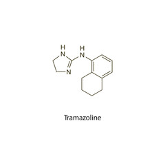 Tramazoline flat skeletal molecular structure Sympathomimetic drug used in nasal congestion treatment. Vector illustration scientific diagram.