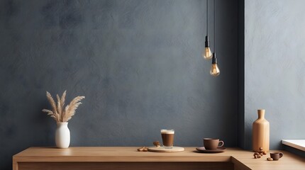 A wall mockup in minimalist living room interior with space for text 