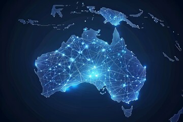 Digital map of Australia network and connectivity created with Generative AI