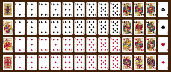 52 playing cards with jokers - Poker playing cards, full deck. © Максим Лебедик