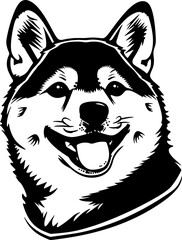 Shiba Inu  | Dog Silhouette | Black SVG | High Detail |