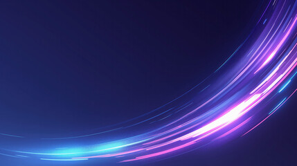 Bright Glowing Purple Wave on Dark Blue Background