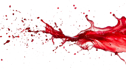 red splash on white background