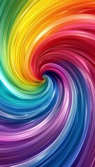 Vibrant swirl of rainbow colors, abstract background with dynamic motion effect