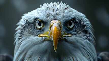 Intense eagle eyes, blurred background.