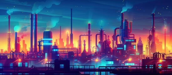 Industrial Skyline at Night