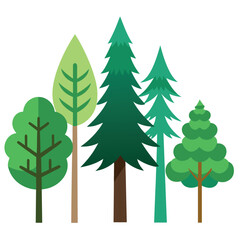 Fototapeta premium Tree vector. Set tree. Pine tree. Deb daru tree.