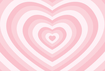 Heart burst background. Pink heart striped pattern illustration. Valentine's day background. Vector design for wallpaper, frame, posters, banners, greeting card, wedding, Valentine's day.