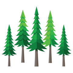 Fototapeta premium Tree vector. Set tree. Pine tree. Deb daru tree.