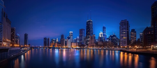 Fototapeta premium Chicago Skyline at Twilight