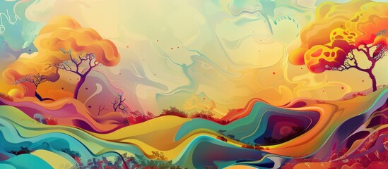 Abstract Landscape with Autumnal Trees