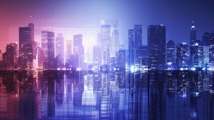 Cityscape with reflection