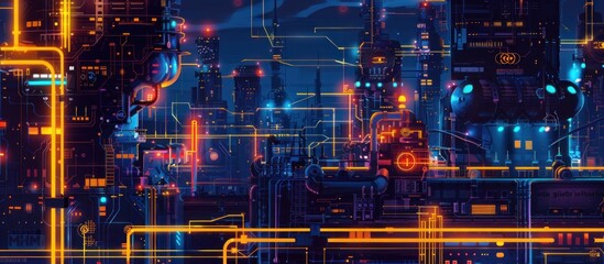 Obraz premium Cyberpunk Cityscape