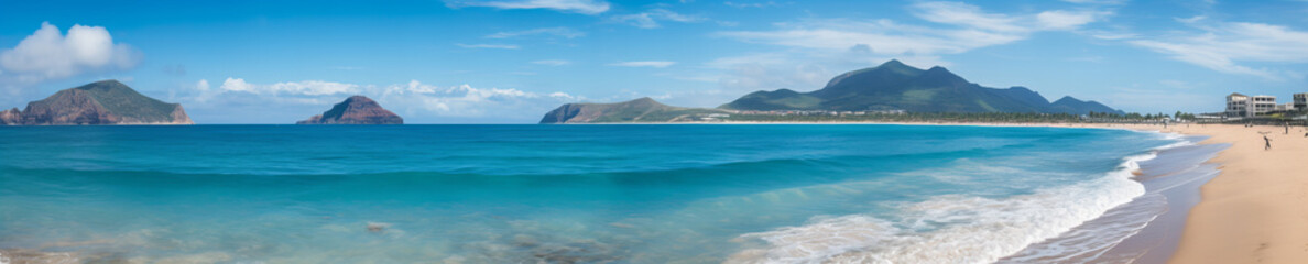 Obraz premium Panoramatic view of beach landscape.