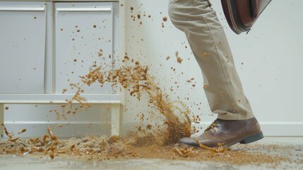 Foot Stepping in Mud Splash.
