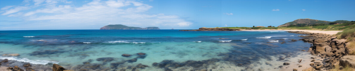 Obraz premium Panoramatic view of beach landscape.