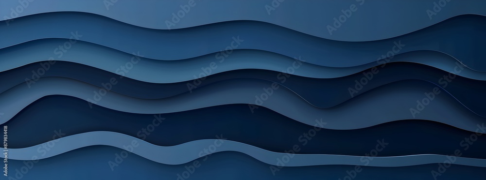 Poster blue background with wavy paper cut shapes. abstract vector illustration of a blue abstract backgrou