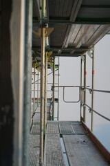 construction site, scaffolding, building renovation