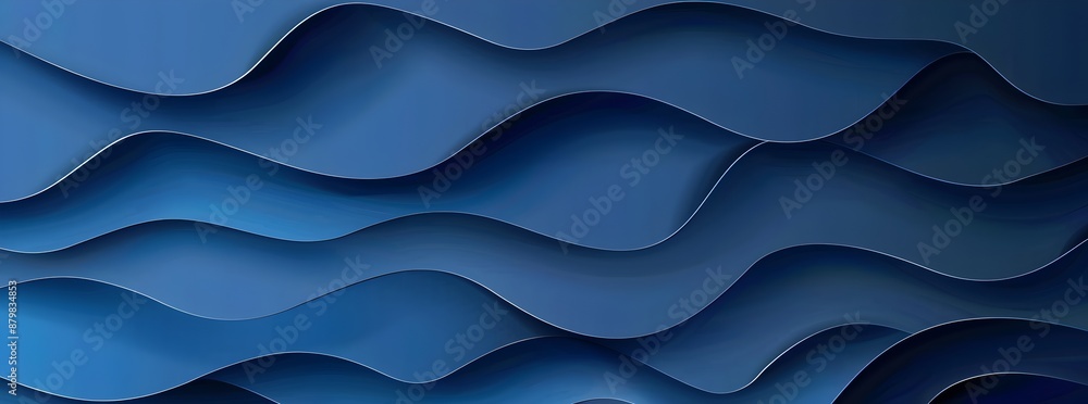 Poster blue background with wavy paper cut shapes. abstract vector illustration of a blue abstract backgrou