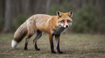 Fototapeta premium Concept photo of a fox with space for text, wallpaper