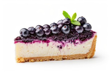 Macro image of blueberry cheesecake crumbs isolated on a white background