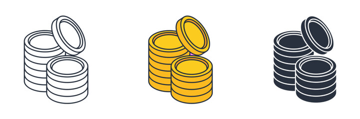 Coin Icon symbol vector illustration isolated on white background