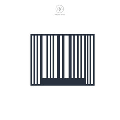 Barcode Icon symbol vector illustration isolated on white background