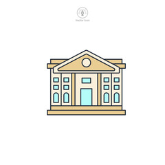 Bank Building Icon symbol vector illustration isolated on white background