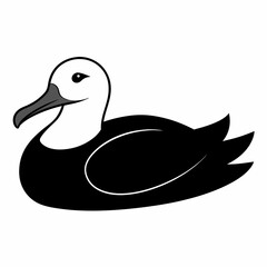A Albatross is lying down vector silhouette 