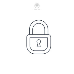 padlock Icon symbol vector illustration isolated on white background