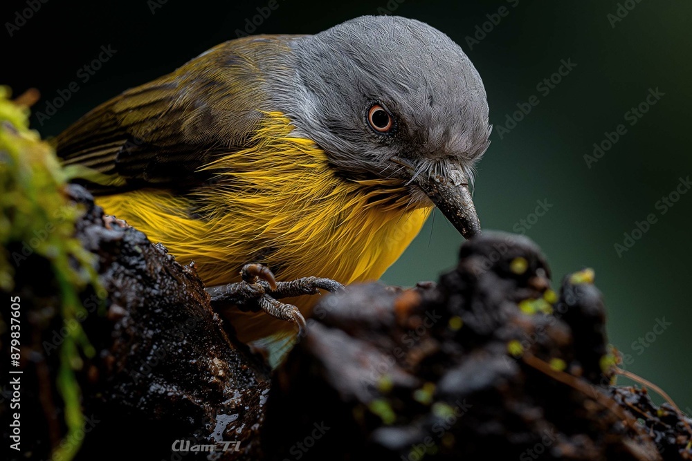 Sticker cebu flowerpecker in natural environment