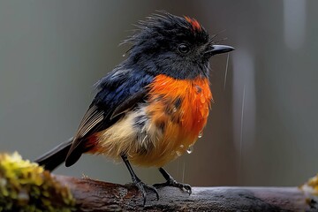 Naklejka premium Cebu Flowerpecker in natural environment