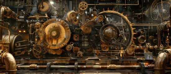 Steampunk Machinery: Intricate Gears and Industrial Design