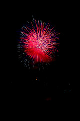  Beautiful fireworks in the night sky with copy space #96