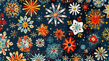 Seamless floral textile wallpaper pattern