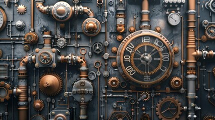 Fototapeta premium Steampunk Clockwork