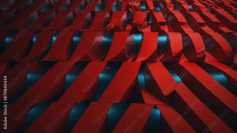Poster abstract pattern of red and blue geometric shapes with a modern art design