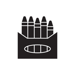crayons box icon design, isolated on white background, vector illustration