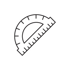 protractor ruler icon design, isolated on white background, vector illustration