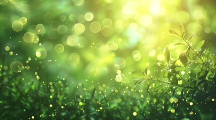 Bokeh backdrop in green. Bokeh-style gradient abstract green background.