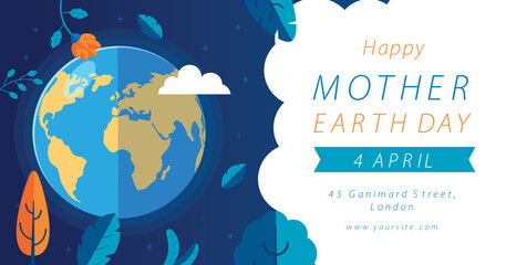 Social media post template for earth day celebration
