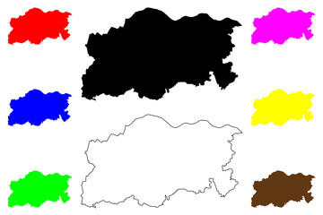Obraz premium Pleven Province (Republic of Bulgaria, Provinces of Bulgaria) map vector illustration, scribble sketch Plevenska Oblast map