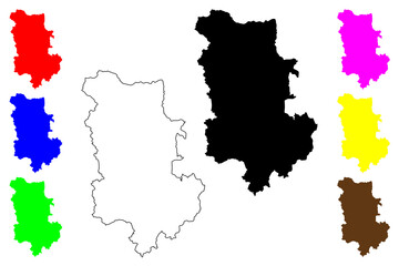 Obraz premium Plovdiv Province (Republic of Bulgaria, Provinces of Bulgaria) map vector illustration, scribble sketch Plovdiv map