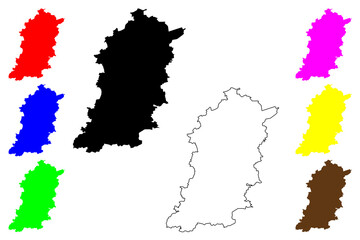 Shumen Province (Republic of Bulgaria, Provinces of Bulgaria) map vector illustration, scribble sketch Shumen map