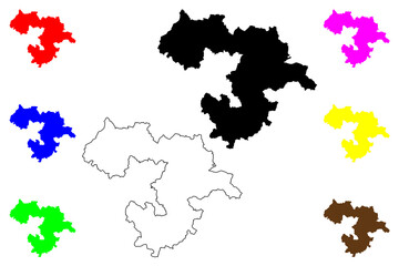 Sofia Province (Republic of Bulgaria, Provinces of Bulgaria) map vector illustration, scribble sketch Sofia oblast map