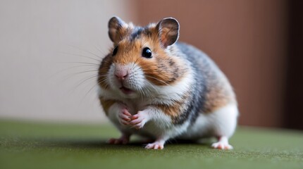 Concept photo of close-up hamster with space for text