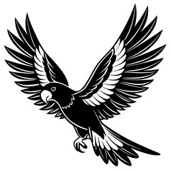 eclectus-parrot-bird-flies-icon-vector