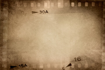 Film negatives brown background