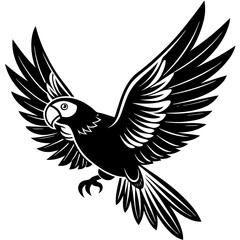 eclectus parrot bird flies icon vector